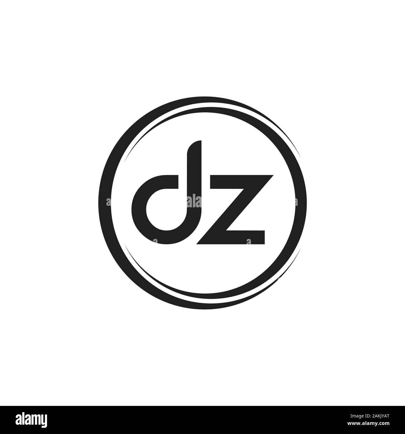 Erste DZ Schreiben Logo mit Kreativen Moderne Typografie Vektor Vorlage. Kreative Abstract schreiben DZ Logo Vektor. Stock Vektor
