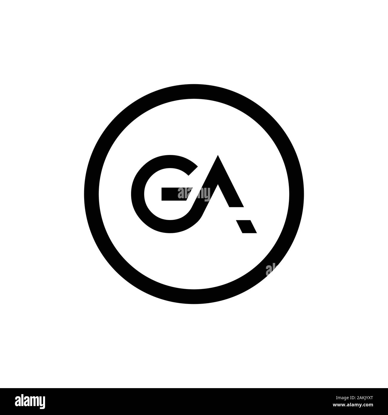 Erste GA Schreiben verbunden Logo. GA schreiben Typ Logo Design vector ...