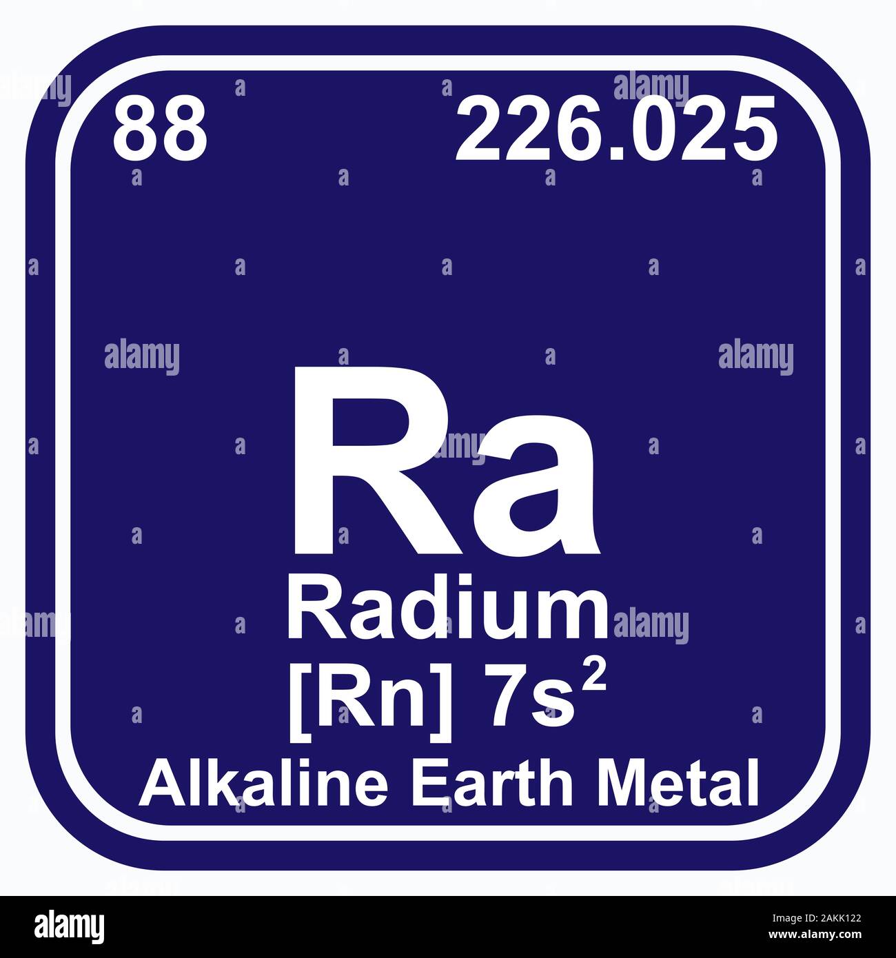Radium Periodensystem der Elemente Vektordarstellung eps 10 Stock