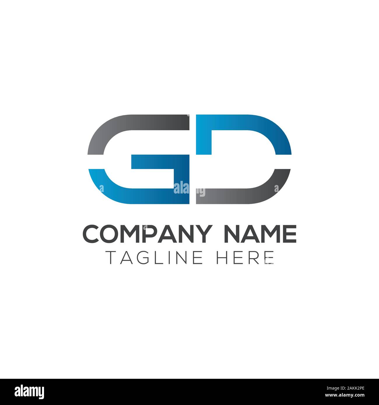 Erste gd schreiben verbunden logo gd schreiben typ logo design vector