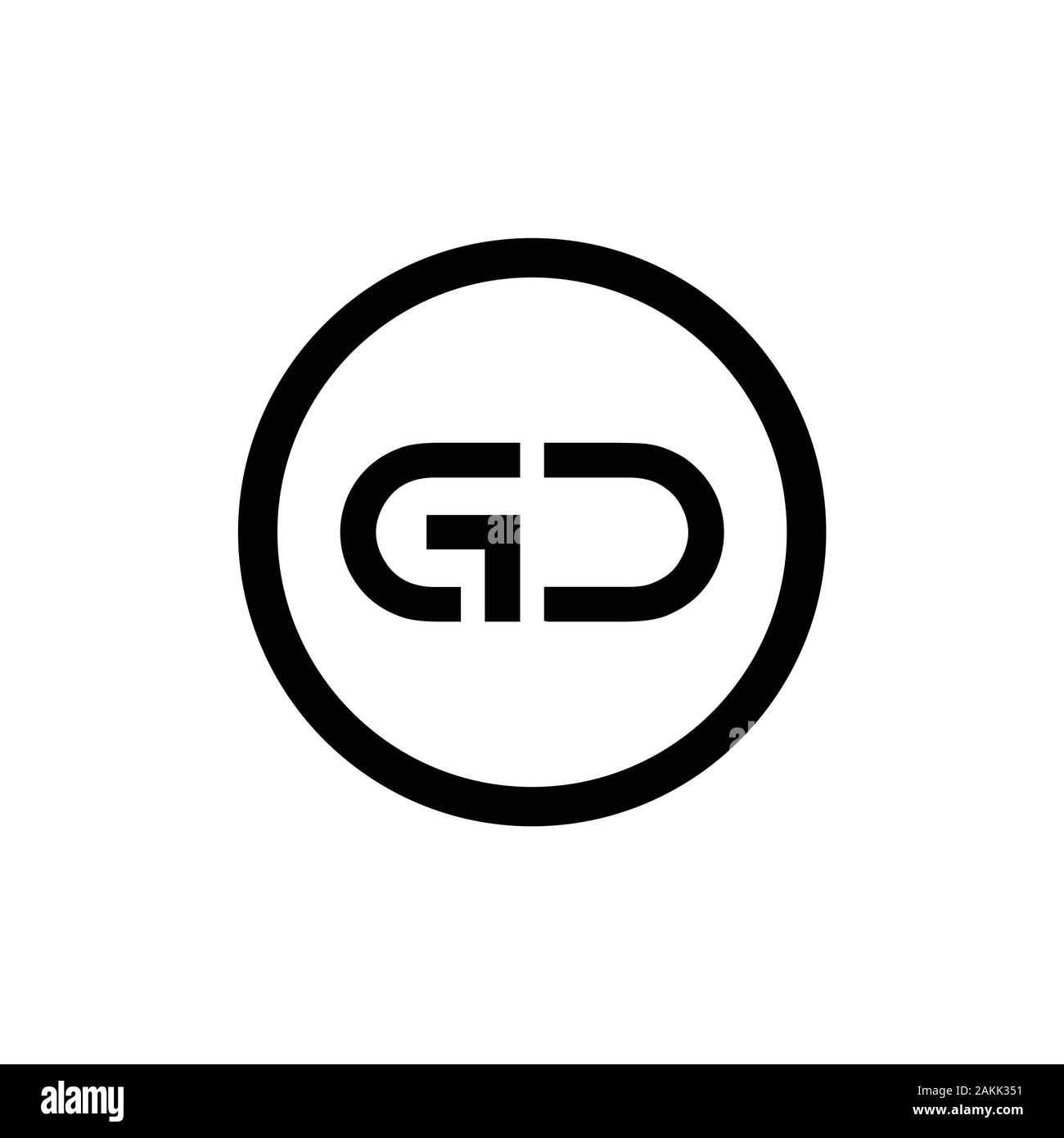 Erste gd schreiben verbunden logo gd schreiben typ logo design vector