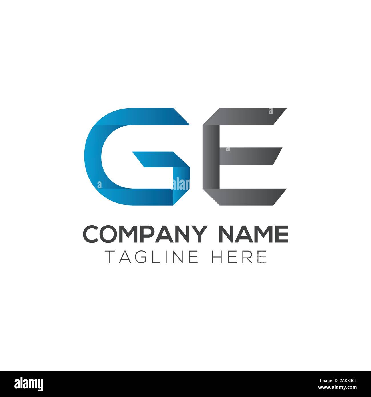 Erste GE Schreiben verbunden Logo. GE schreiben Typ Logo Design vector ...
