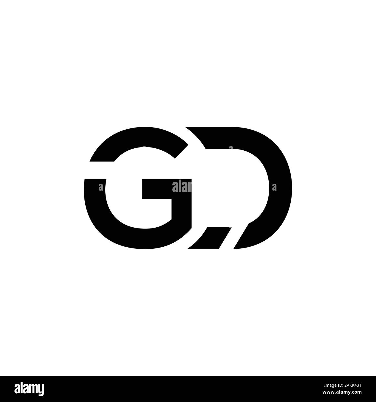 Erste GD-Schreiben verbunden Logo. GD-schreiben Typ Logo Design vector ...