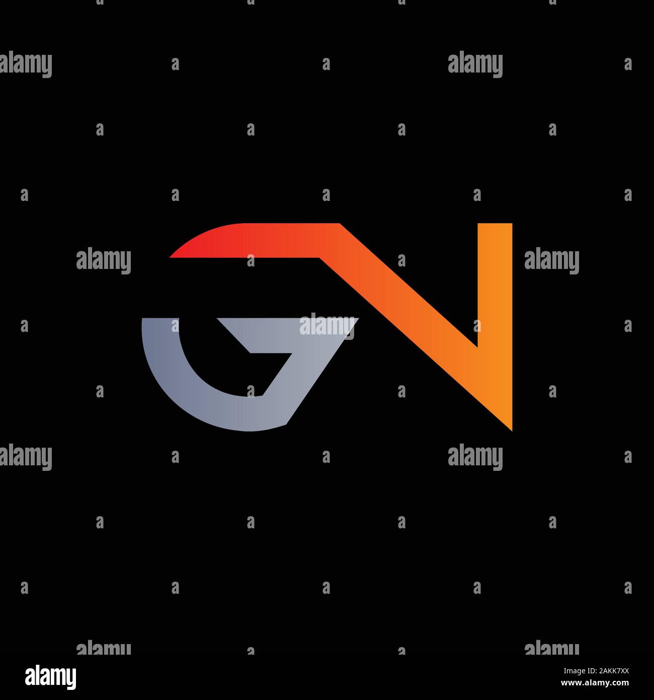 Erste GN Schreiben verbunden Logo. GN schreiben Typ Logo Design vector ...