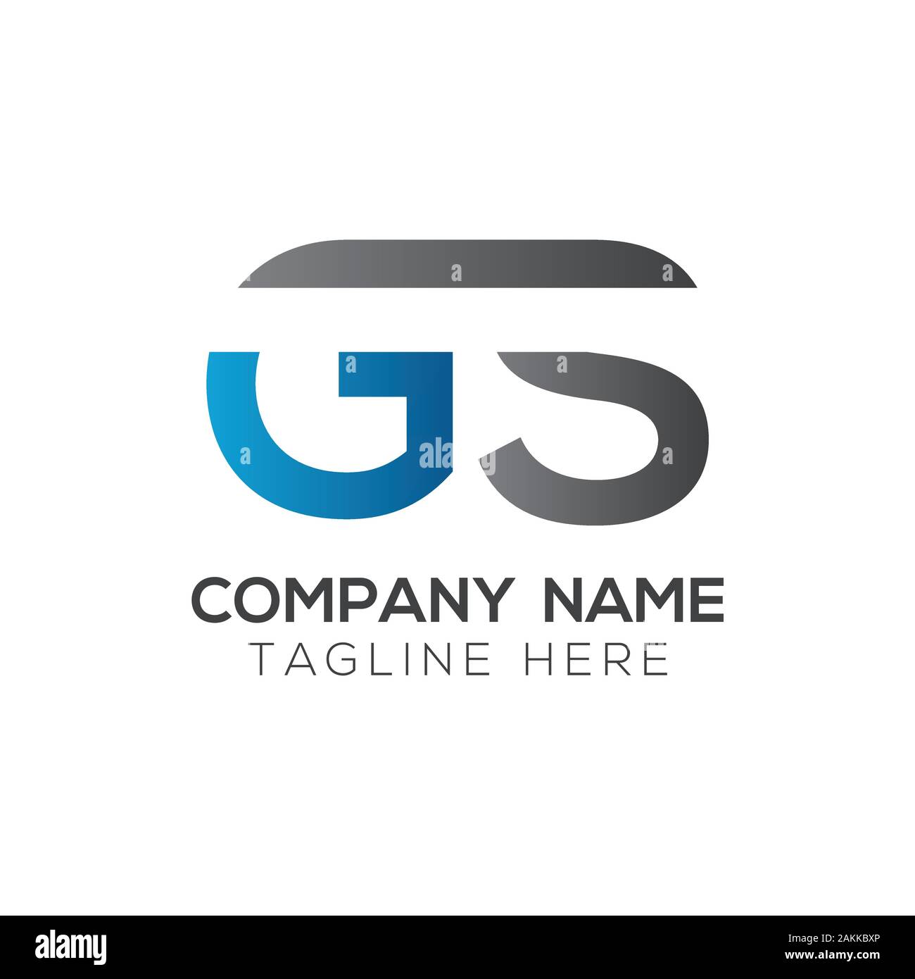 Erste GS Schreiben verbunden Logo. GS schreiben Typ Logo Design vector ...