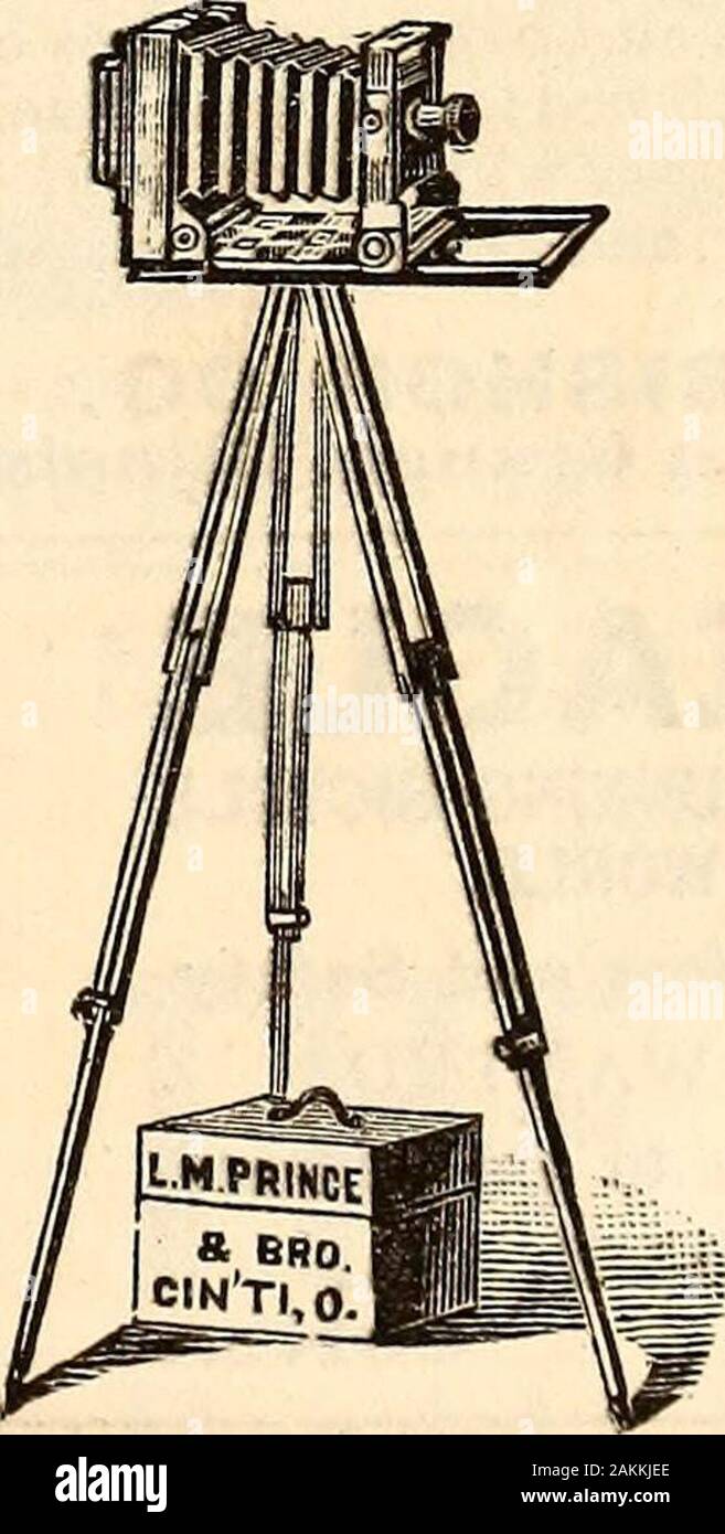 Das Jahrhundert illustrierte Monatszeitschrift. matic Pumpen Outfits, gleichen Kraftstoff. Auch die Hersteller der gefeierten Racine Kanus, Rowboatsand Jagd Boote (nicht automatisch). Stempel Senden, Angabe Cata-logue Gewünschte, Yacht, Boot oder Stationärmotor. THOMAS KANE & Company, Chicago, 111. Fotografische Materialien, und jede Beschreibung der Erstklassige fotografischen Apparat. Kameras, Objektive, Stative, Print-ing Frames, chemische Platten, Sensi-tized und Albuminized Papiere, Chemikalien, usw. Amateur Outfits in großer Vielfalt von 8,00 $ nach oben. L.M.PRINZ & BRO. 148 W. Fourth St. Cincinnati, Ohio. Katalog der 20. Stockfoto