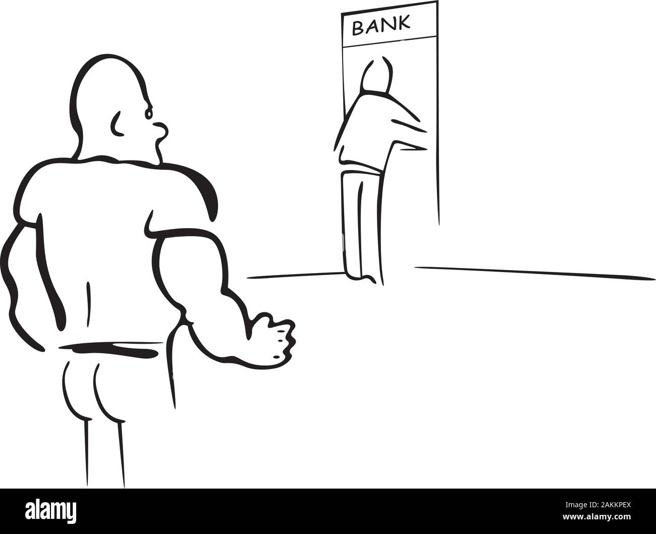 Zwei bemannt in der Bank Stock Vektor