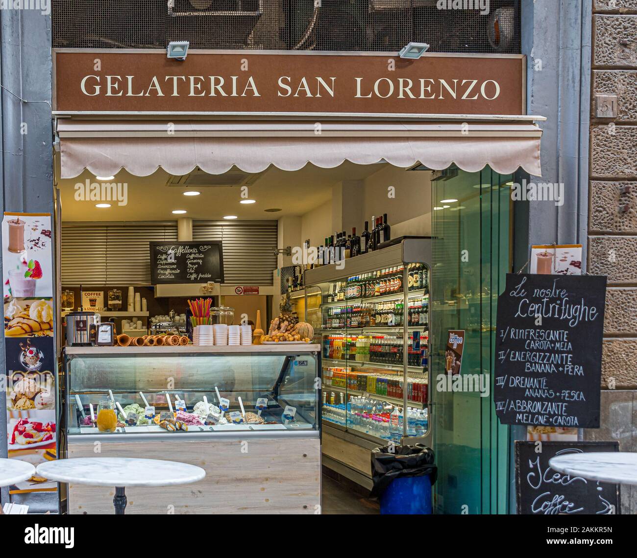 Gelateria San Lorenzo Stockfoto