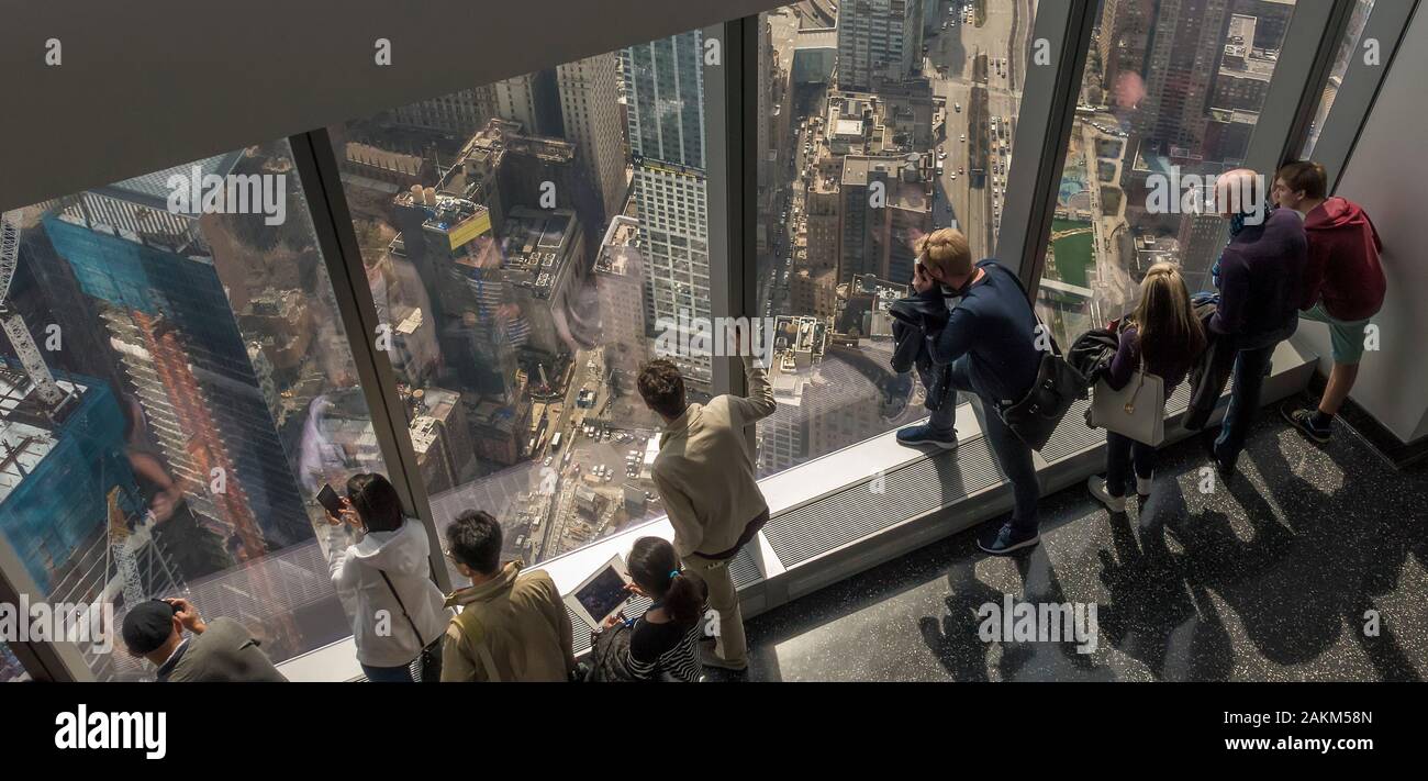 Anzeigen von One World Trade Center, Manhattan, New York, USA Stockfoto