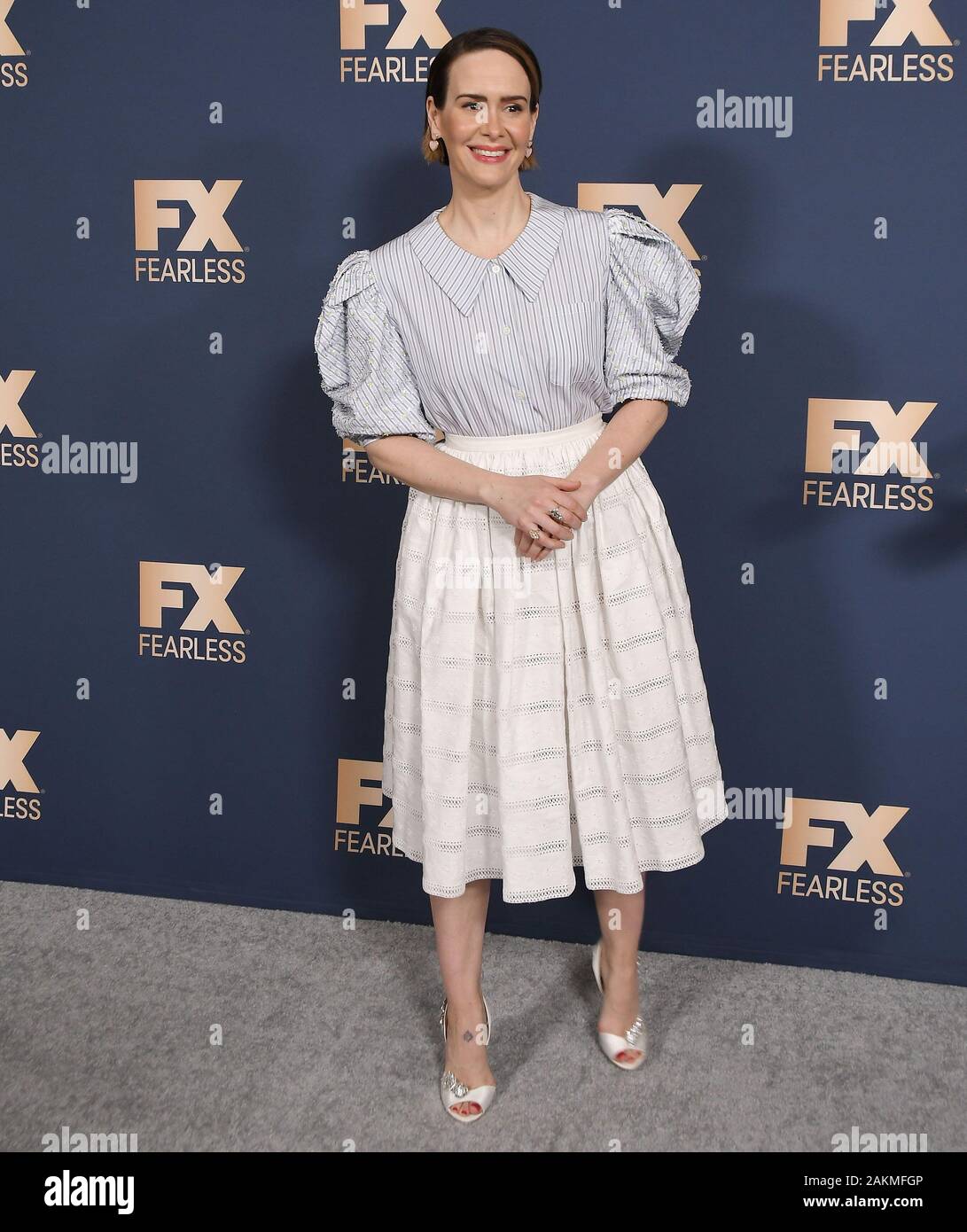 Sarah Paulson kommt an der FX Networks Winter TCA Starwalk gehalten im Langham Huntington in Pasadena, CA am Donnerstag, 9. Januar 2020. (Foto durch Sthanlee B. Mirador/Sipa USA) Stockfoto