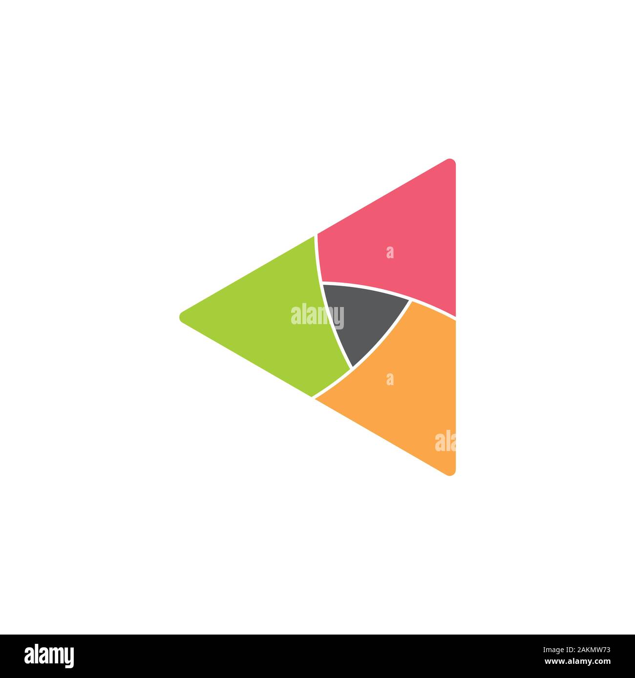 Dreieck geometrischen Kurven line logo Vektor Stock Vektor