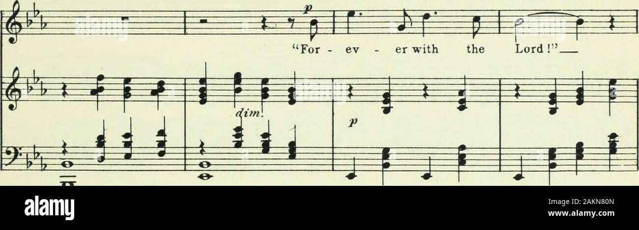 Heilige Lieder: eine Sammlung von heiligen Soli von den besten Komponisten. 14417 für immer mit dem Herrn. 157 Montgomery. GOUNOD. Ich Moderato Maestoso. m^$/m f f f = £* m tti U" = ? 99 i^lii J ii J ii Uk jEC IE M: TT. J J&gt; J, J-JlJ J t? J-JJ^ tJiI J-JJM ^S A-men, so lassen Sie das Foc. Leben aus den Toten ist in diesem Wort, Hai Hni I"-* f S? = 5 rT Si ^ ich fcB t • - • "=B m^I cresc. B r e b i Fe! /. R 'Der Preis ist heiß'-j-p-ppip-r tj"? Ich Leben aus den Toten - in diesem Wort, Tis-im-Mor-tal-i-ty. n&gt;, wenn p f h t^t m j f f&lt; F Ich spuckte 14417 158 4&r p p r r J J t Hier im Bsb-y Nachholbedarf, r p-p r r^ Stockfoto