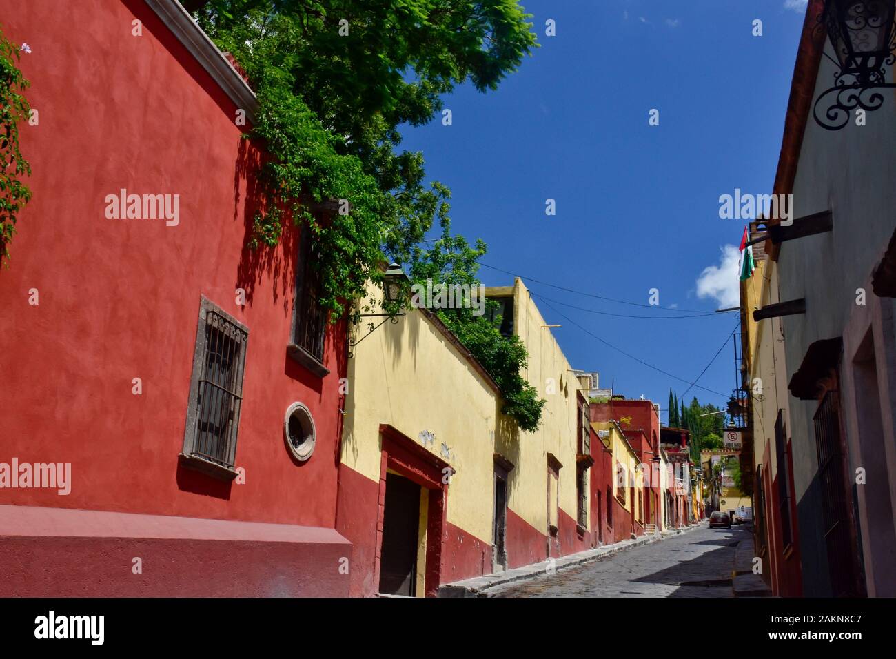 Calle de Huertas, (Huertas Straße) in San Miguel de Allende, Mexiko Stockfoto