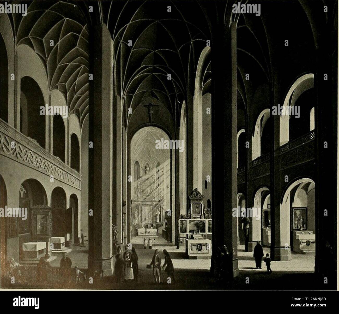 Deutsches Barock und Rokoko: herausgegeben im Anschluss die Jahrhundert-Ausstellung deutscher Kunst 1650-1800, Darmstadt, 1914. 899. JOHANN LUDWIG ERNST MORGENSTERN (1738 - 1819). Leonhardskirche in Frankfurt a. M. H. h. 0,345, Br. 0,40 Se. Die Kgl. Hoheit der Herzog von Sachsen-Coburg und Gotha. 900. JOHANN LUDWIG ERNST MORGENSTERN Kircheninterieur K. h. 0,355, Br. 0,47 Museum des herzoglichen Hauses, Gotha 530 Stockfoto