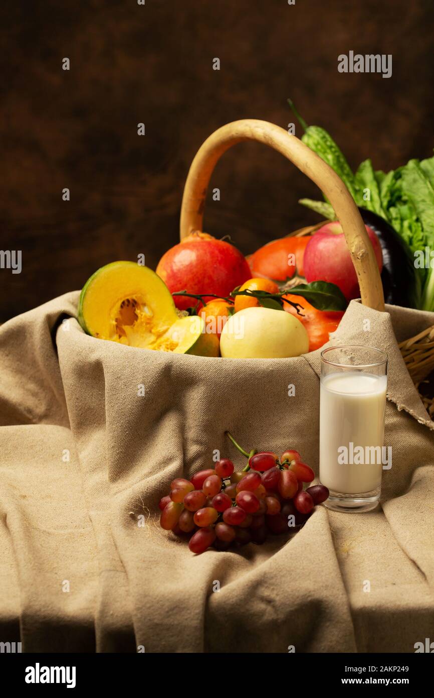 Alle Arten von Obst und Gemüse Stockfoto