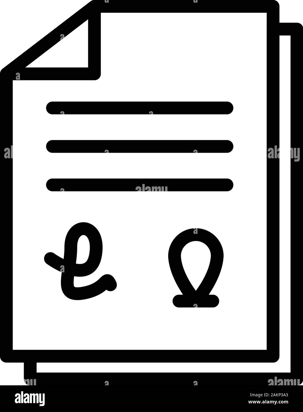 Franchise Dokumentsymbol, outline Style Stock Vektor