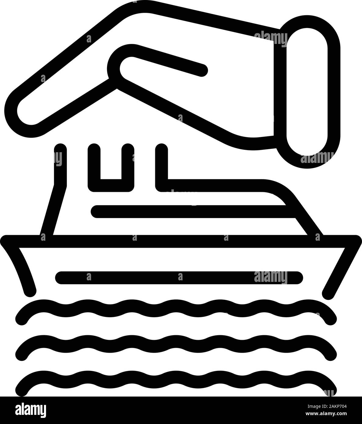 Reisen Schiff versicherung Symbol, outline Style Stock Vektor