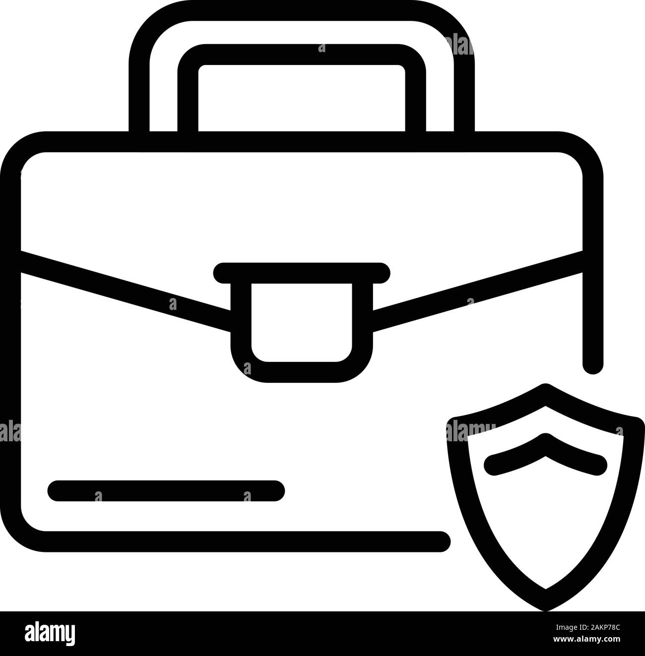 Arbeit Koffer schutz Symbol, outline Style Stock-Vektorgrafik - Alamy
