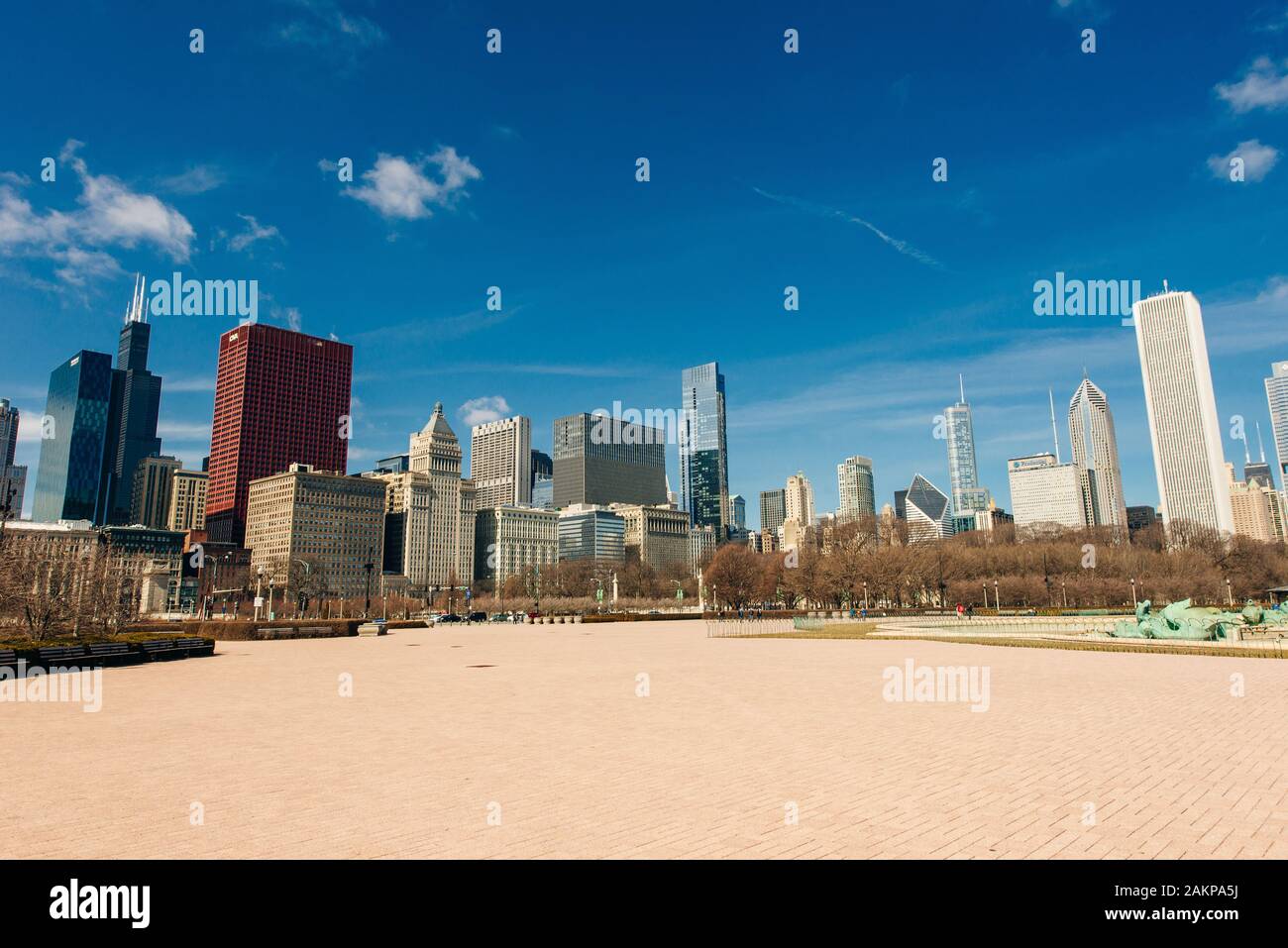 CHICAGO, USA - September, 2018 down town Street ohne Menschen Stockfoto