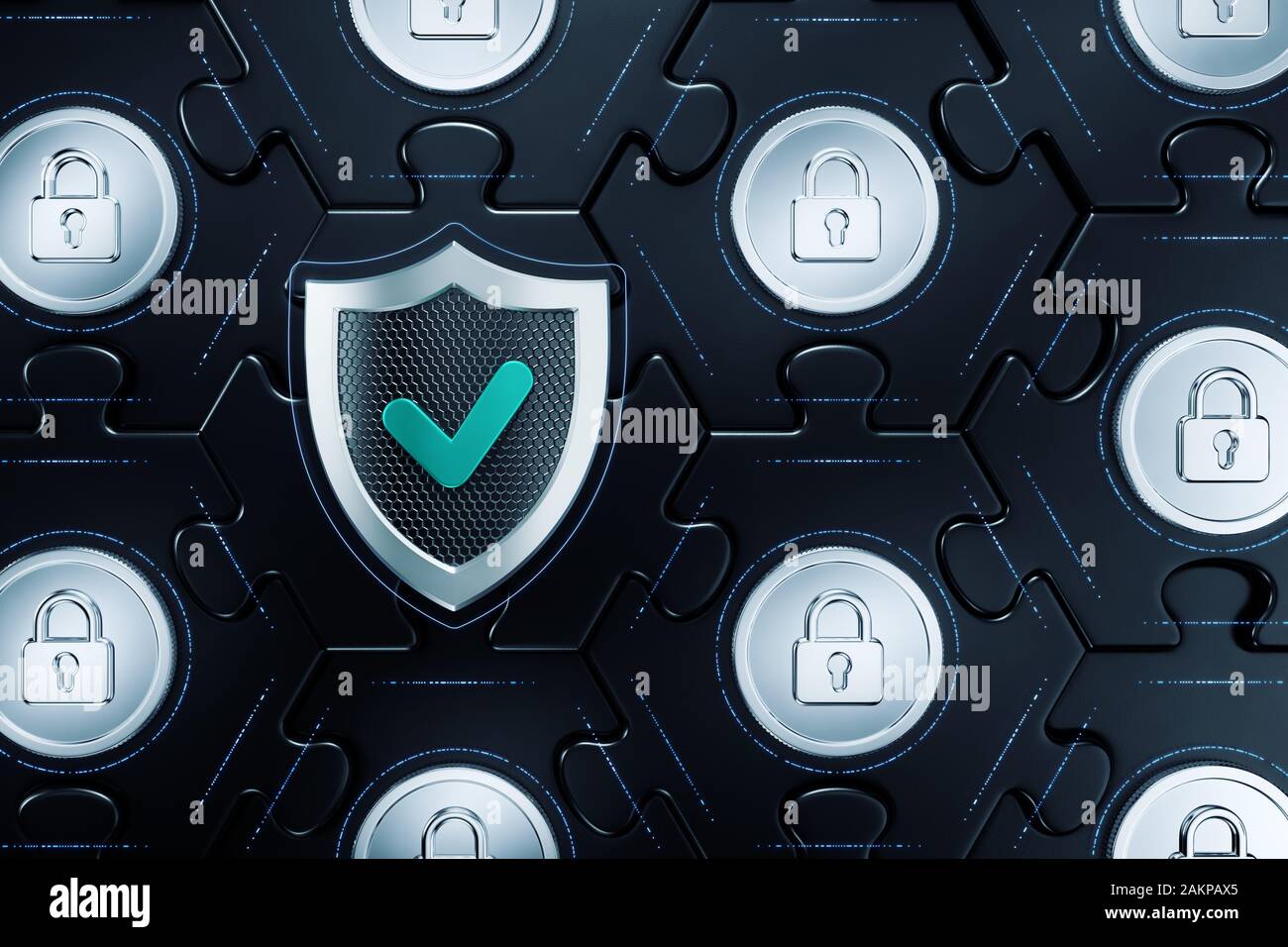 Kryptografische Cybersicherheit Stockfoto