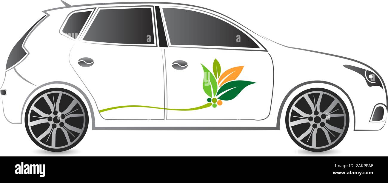 Bio-Logo für das Auto Stockfoto