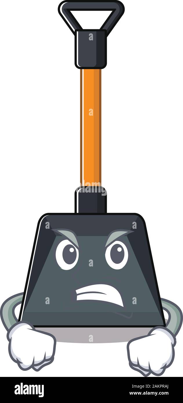 Schneeschaufel Cartoon Character Design In Wutend Das Gesicht Stock Vektorgrafik Alamy