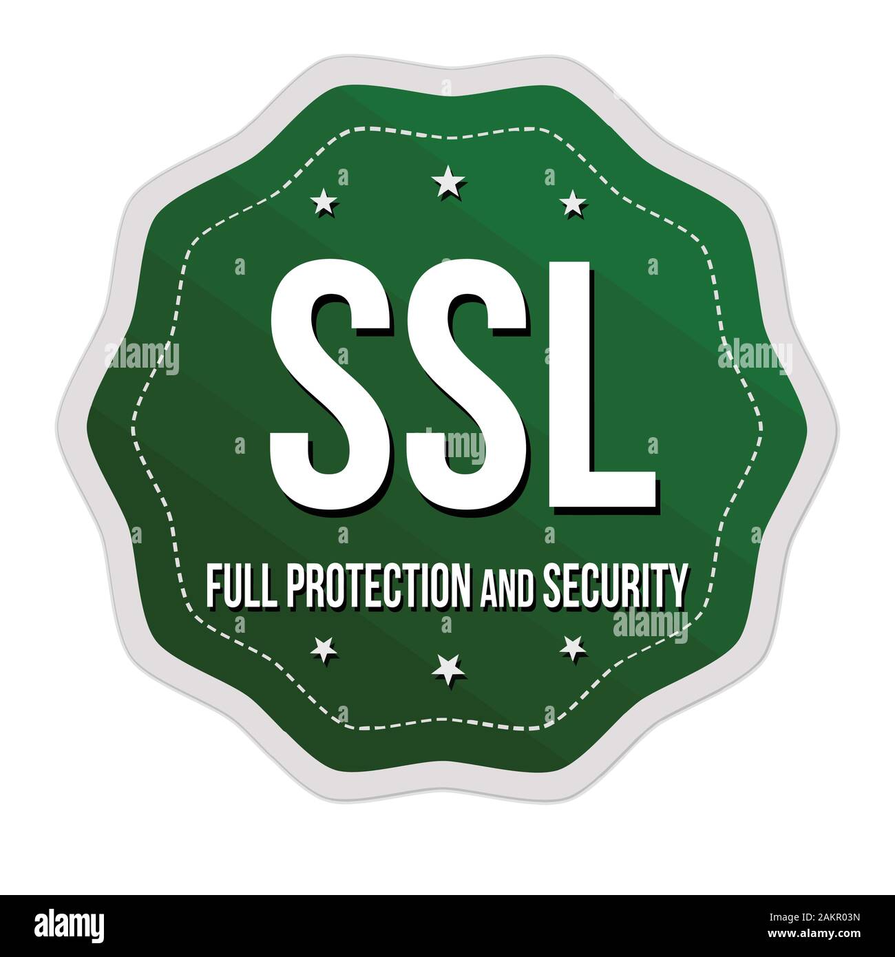 SSL Schutz und Sicherheit Aufkleber oder Sticker auf weißem Hintergrund, Vector Illustration Stock Vektor