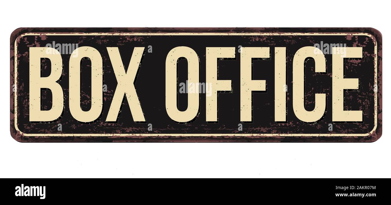 Box Office Oldtimer rostiges Metall Zeichen auf weißem Hintergrund, Vector Illustration Stock Vektor