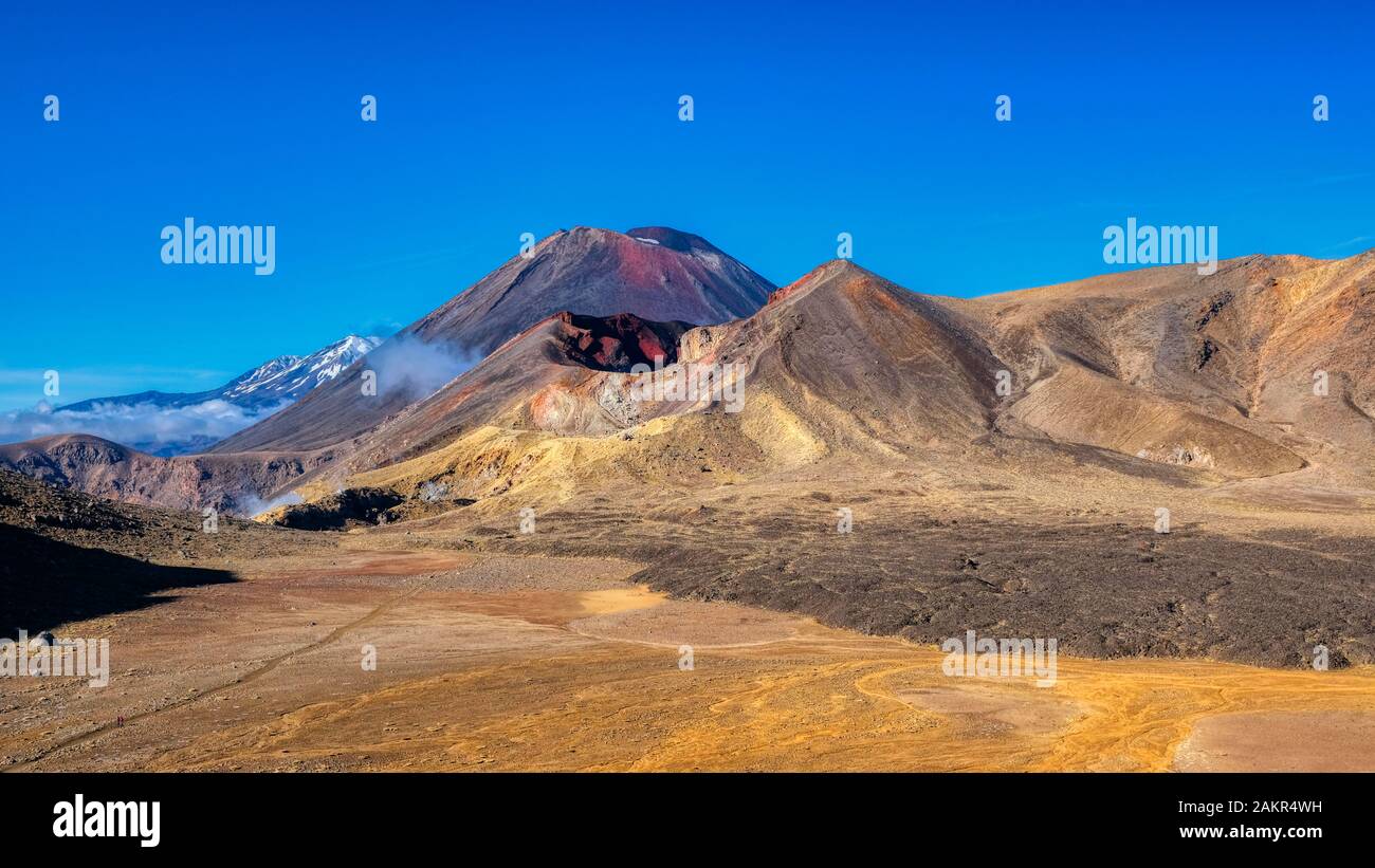 Leistungsfähige Natur Landschaft in Neuseeland, Alpine Tongariro Crossing. Stockfoto