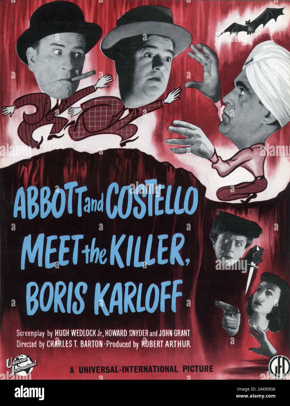 BUD ABBOTT und Lou Costello in Abbott und Costello TREFFEN DER MÖRDER, Boris Karloff Regisseur 1949 Charles Barton Universal International Pictures (UI)/Allgemein Film Distributors Stockfoto