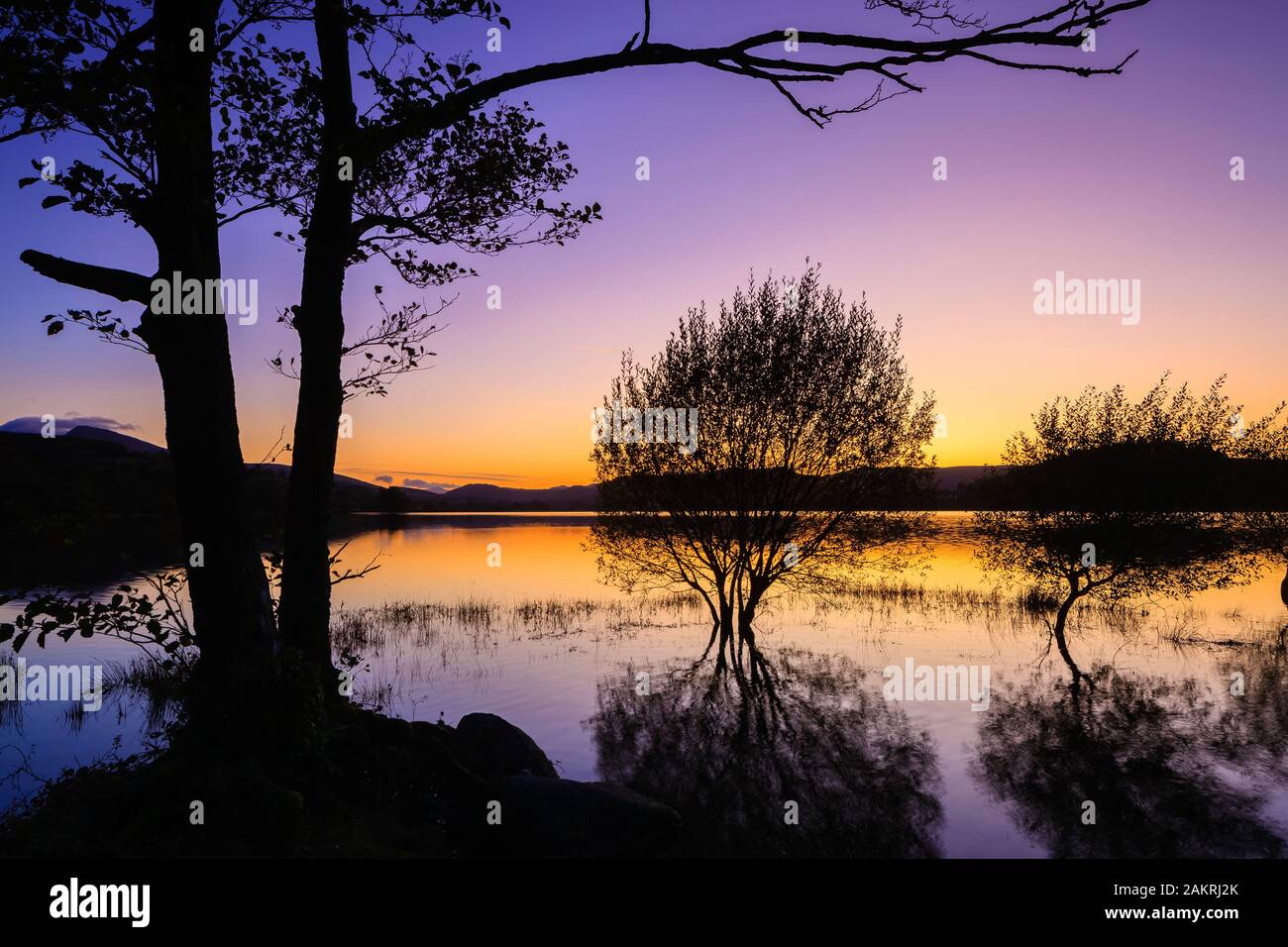 Sonnenuntergang über Llyn Tegid Bala Lake Snowdonia National Park Gwynedd Wales Stockfoto