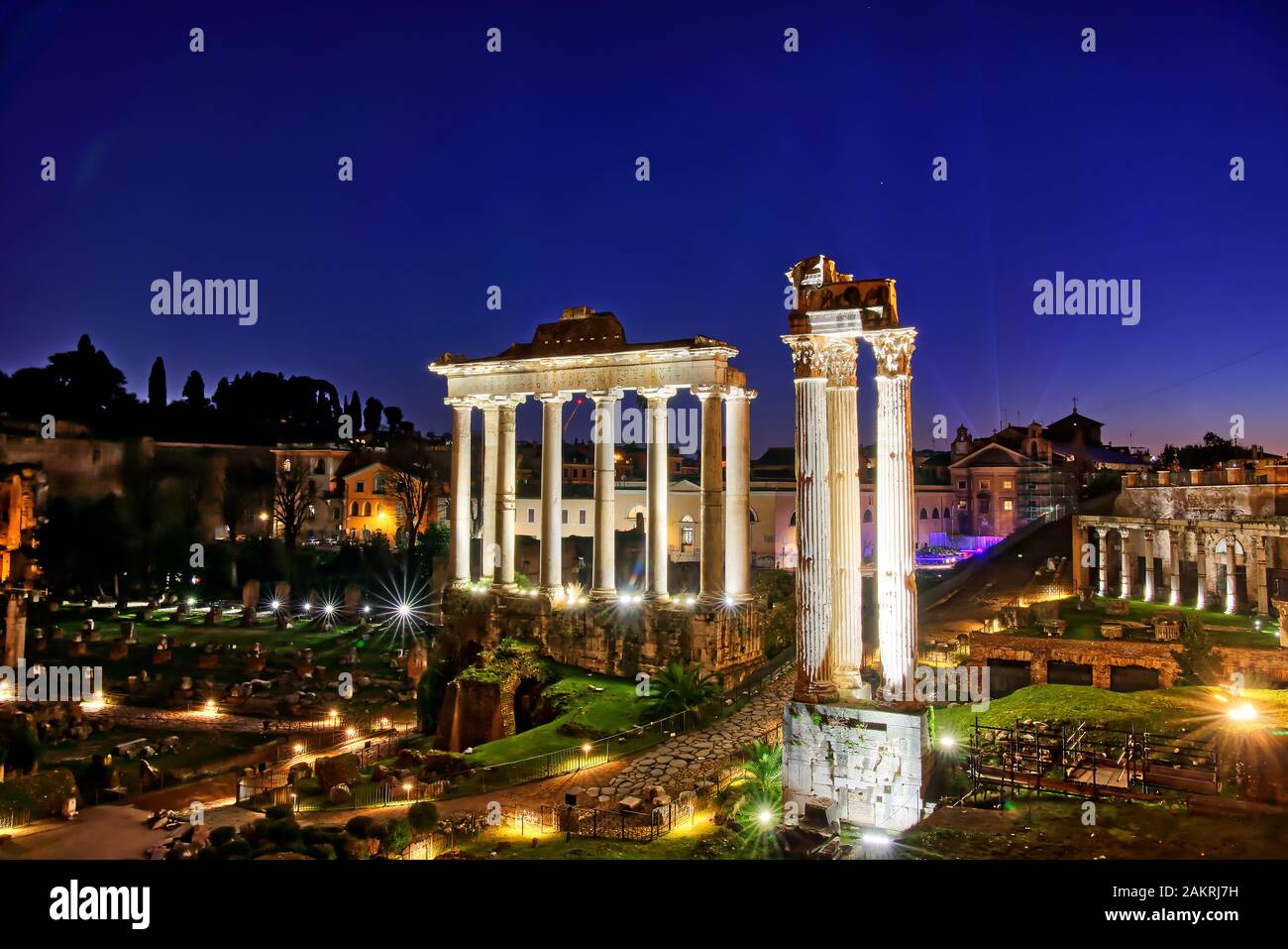 Antike Ruinen des Forum Romanum in Rom Stockfoto