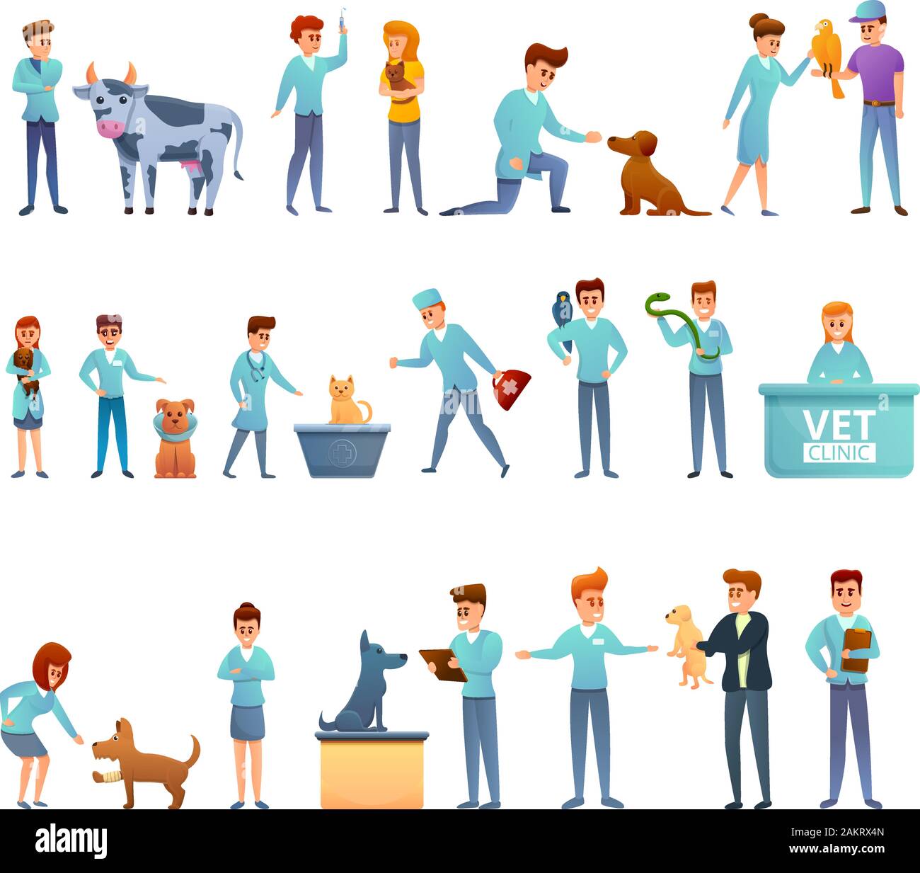 Tierarzt Symbole gesetzt. Cartoon von Tierarzt Vector Icons für Web Design Stock Vektor