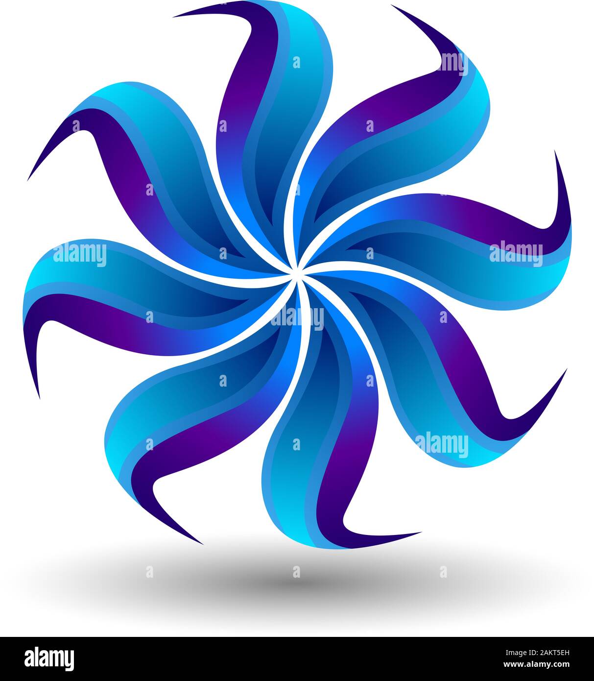 Blaues Sonnenblumenlogo Stockfoto