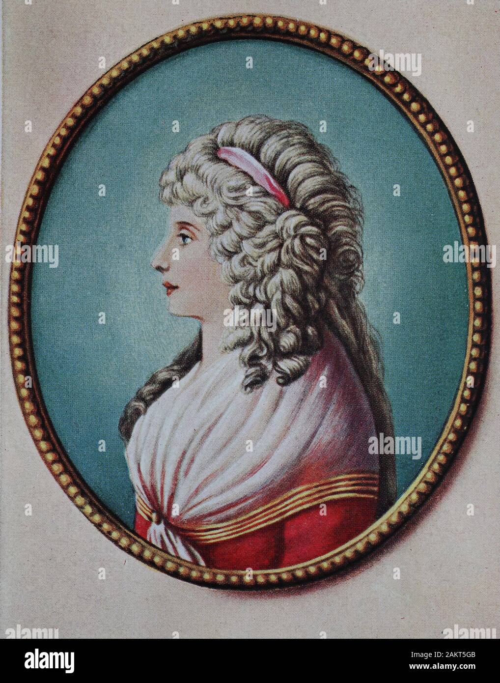Charlotte Albertine Ernestine von Stein, auch Charlotta Ernestina Bernadina von Stein, geboren von Schardt, 1742-1827, eine Dame-in-am Hof in Weimar warten und ein enger Freund von Friedrich Schiller und Johann Wolfgang von Goethe / Charlotte Albertine Ernestine von Stein, auch Charlotta Ernestina Bernadina von Stein, geb. von Schardt, 1742-1827, Hofdame in Weimar und enge Freundin von Friedrich Schiller und Johann Wolfgang Goethe, Historisch, digital verbesserte Reproduktion einer Vorlage aus dem 19. Jahrhundert/digitale Reproduktion einer Originalvorlage aus dem 19. Jahrhundert Stockfoto