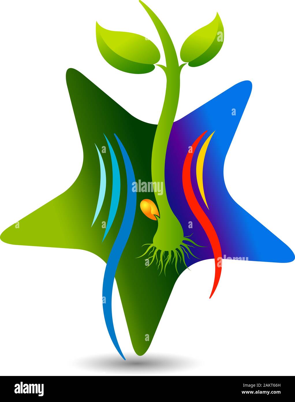 Logo der Star Growth Pflanze Stockfoto