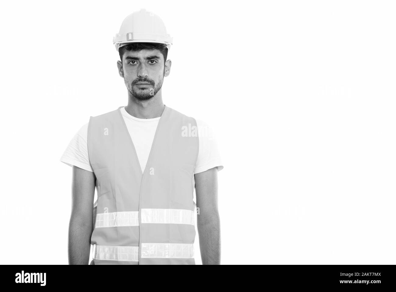 Studio shot der jungen Persischen mann Bauarbeiter Stockfoto