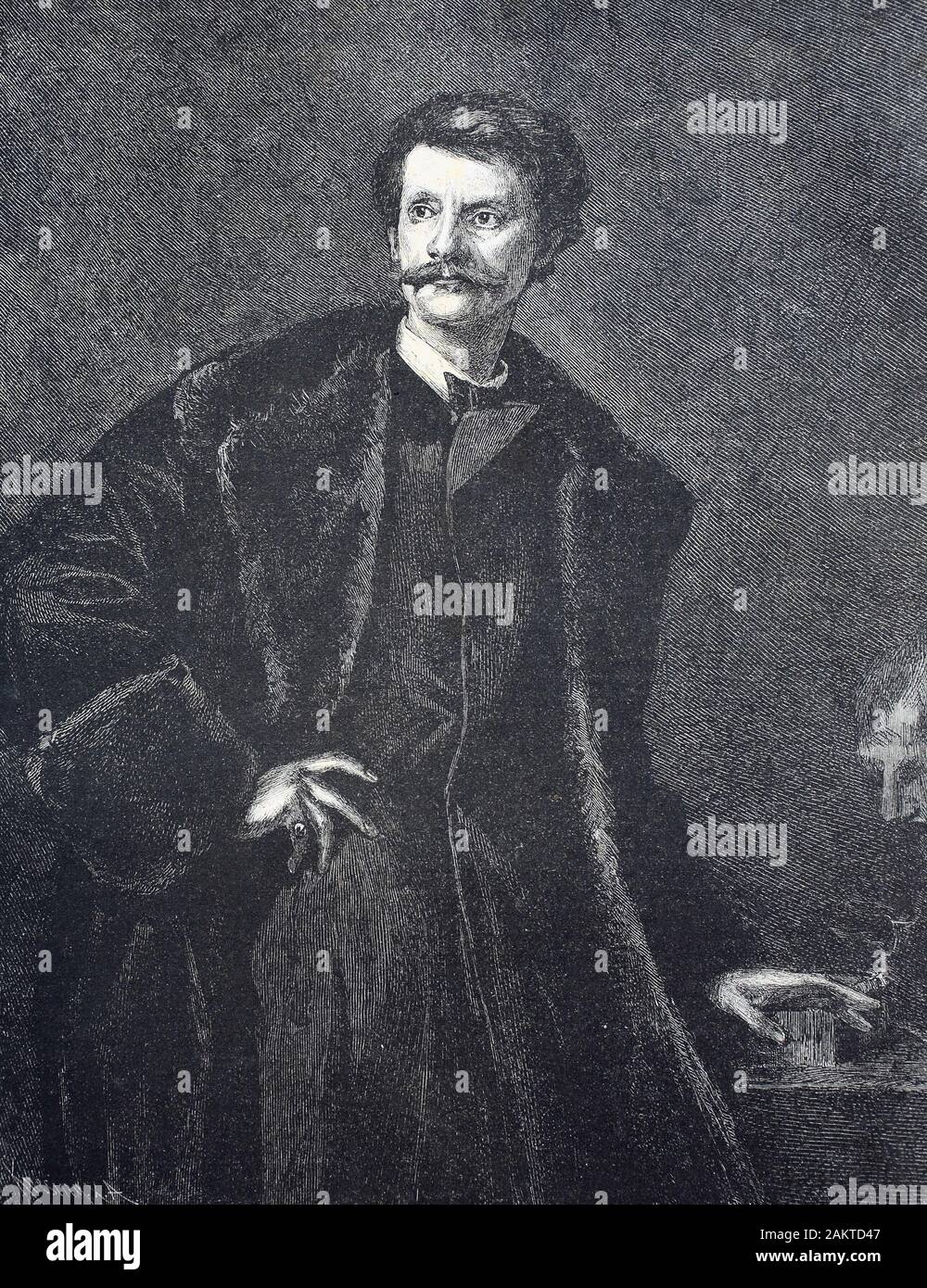 Karl Theodor von Piloty, 1826-1886/Karl Theodor von Piloty, 1826-1886, war ein deutscher Maler, Historisch, digital verbesserte Reproduktion einer Vorlage aus dem 19. Jahrhundert/digitale Reproduktion einer Originalvorlage aus dem 19. Jahrhundert Stockfoto