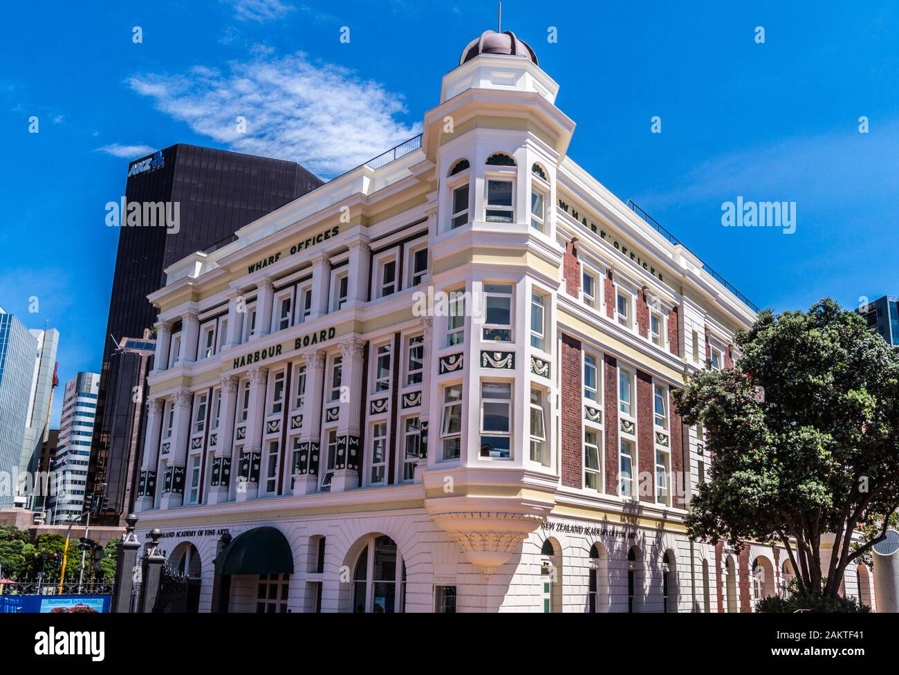 Hafenboard Wharf Bürogebäude Shed 7, von Frederick de Jersey Clere, 1894, Queen's Wharf, Wellington, Neuseeland Stockfoto