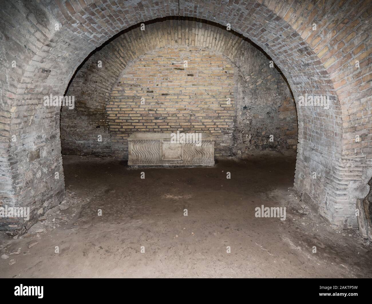 Basilica di San Crisogono, Krypten aus der Antike, Rom Italien Stockfoto Basilica di San Crisogono, Krypten aus der Antike, Rom Italien Stockfoto