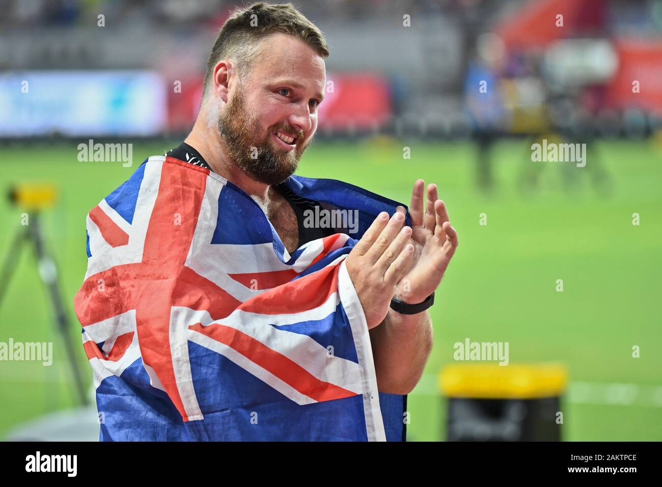 Tomas Walsh (Neuseeland). Kugelstoßen Männer Bronze. IAAF Leichtathletik WM, Doha 2019 Stockfoto