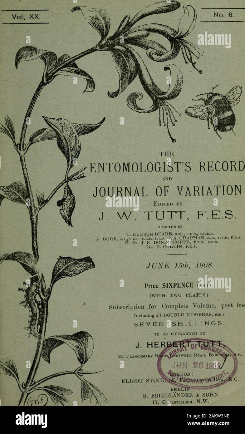 Der Entomologe und aufzeichnen Journal von Variation. undder Leben - Geschichte - jeweils unter einer Reihe von detaillierten Positionen beschrieben. Wanderungen in den alpinen Tälern. Krone 8 vo. Gebunden im Tuch. Mit mapand photograplis. Preis 3. 6d .net. Eine grafische Darstellung der ramblesof ein Naturwissenschaftler auf der italienischen Seite des Mont Blanc. Woodside, Burnside, Hügel, und Sumpf. Krone 8 vo. Boundin Tuch. 242 S. und 103 Holzschnitte und ganzseitige Abbildungen. Preis 2. 6d .net. Beschreibende Konto von bekannten natürlichen Geschichte Gemeinden (botanische, entomologischen, geologischen, ornithologische), einschließlich Cobham, Cliffe, Cuxton, die W Stockfoto