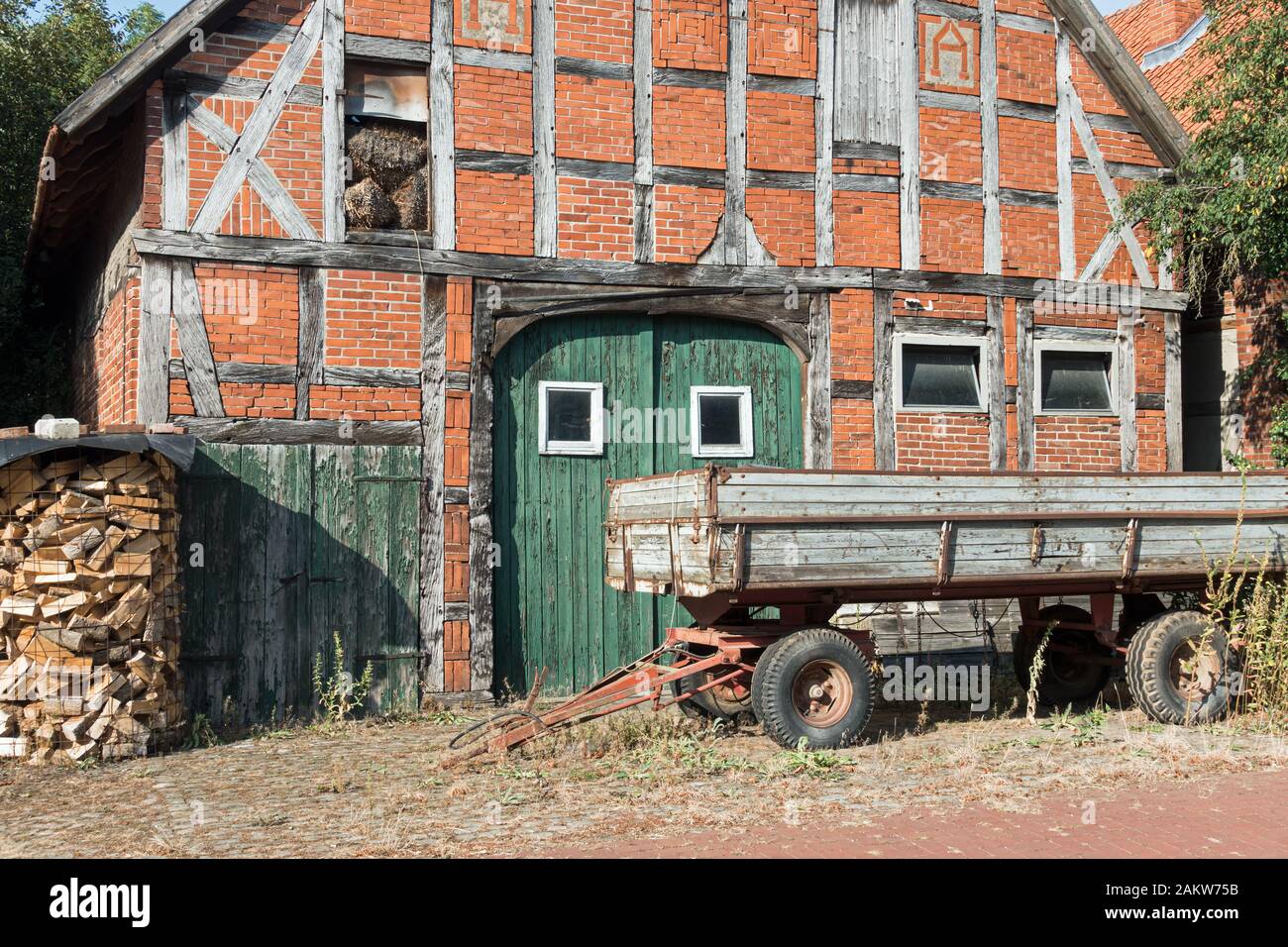Historisches Bauernhaus in Petershagen, Nordrhein-Westfalen Stockfoto