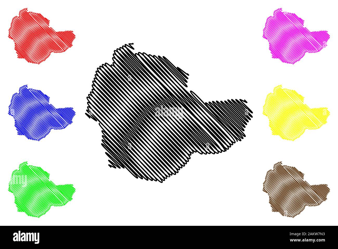 Sukhbaatar Provinz (aimags, Provinzen der Mongolei) Karte Vektor-illustration, kritzeln Skizze Sukhbaatar Aimag Karte Stock Vektor