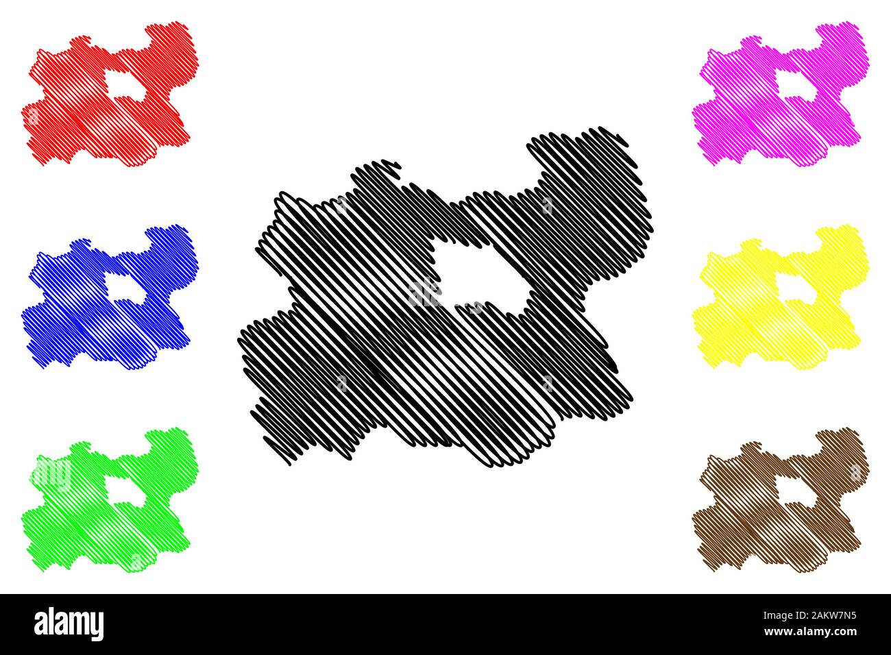 Tüv Provinz (aimags, Provinzen der Mongolei) Karte Vektorillustration