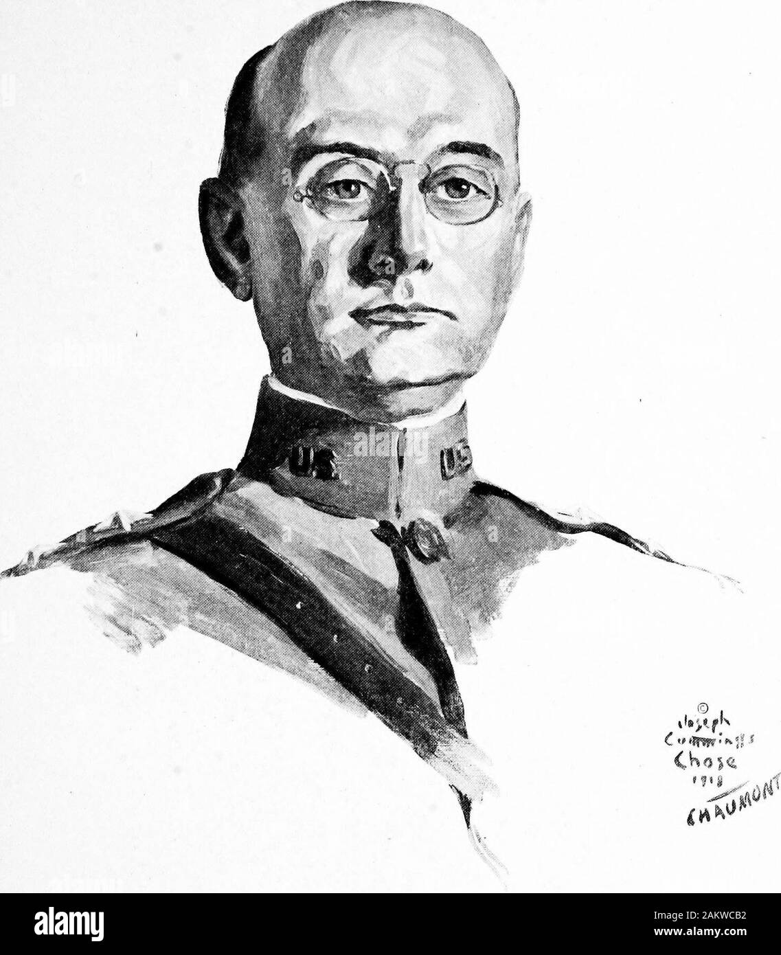 Soldaten alle; Portraits und Skizzen der Männer der AEF. . MAJOR GENERAL ERNEST HINDEN kam in Frankreich, 5. Oktober 1917, mit Brigadegeneral. zum Generalmajor, 12. April 1918. Zuweisungen gefördert: Geboten Field Artillery Schulen in Saumur; Gebot ersten Corps Artillerie an Souge; Gebot Erste Armee Artillerie, 26 Februar, 1918; Leiter der Artillerie, A. E. F. Geboren: Alabama, 18. August 1864. Distinguished Service Medal. Für außerordentlich verdienstvoll und distin- kungen Dienstleistungen als Chef der Artillerie, FirstArmy Corps; kommandierender General, Armee Ar-tillery, der ersten amerikanischen Armee. Stockfoto