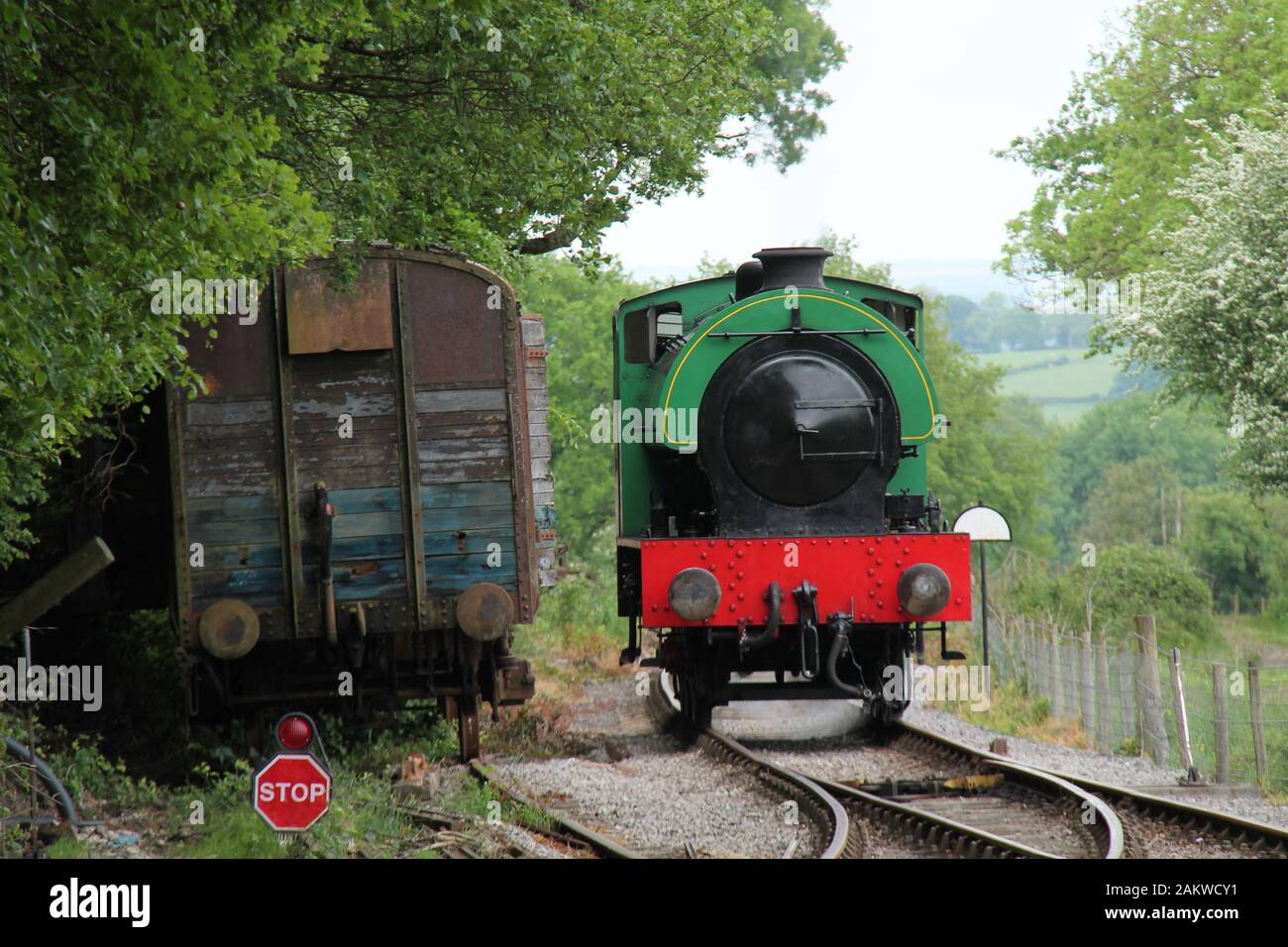 Eine Classic Saddleback Coal-Befeuerte Bahndampfmaschine. Stockfoto