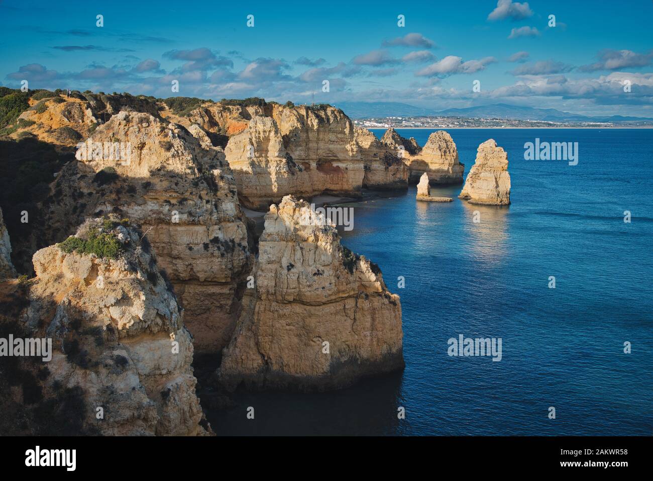 Foto der Küste Portugals zum Sonnenuntergang Stockfoto