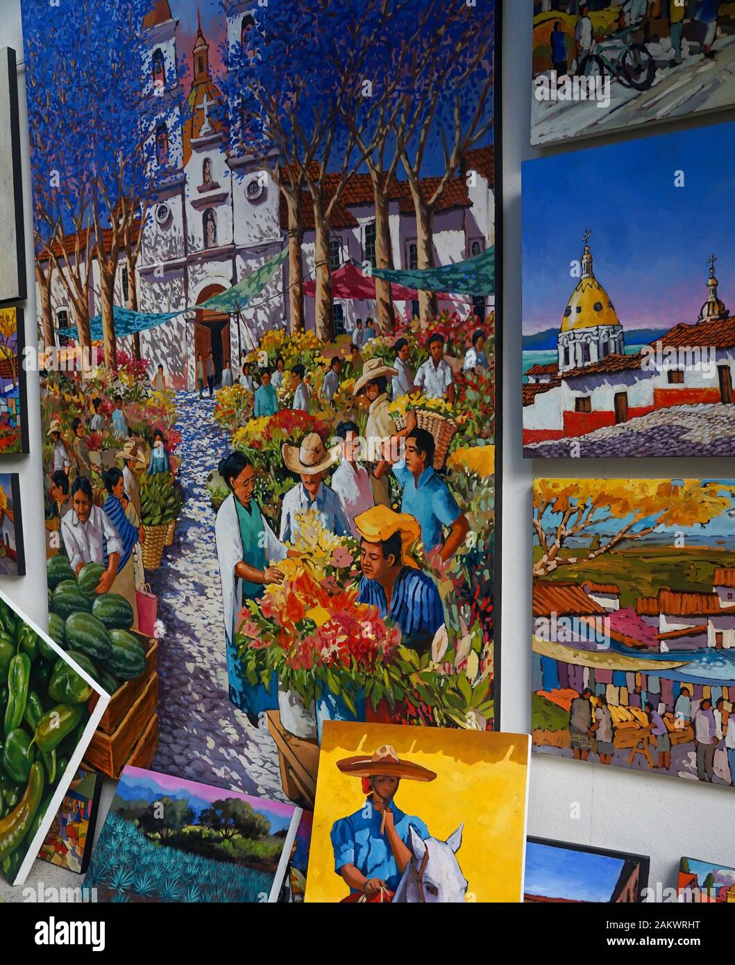 Mexikanischer Künstler und Artisan in der Galleria Dante in Puerto Vallarta, Mexica Stockfoto