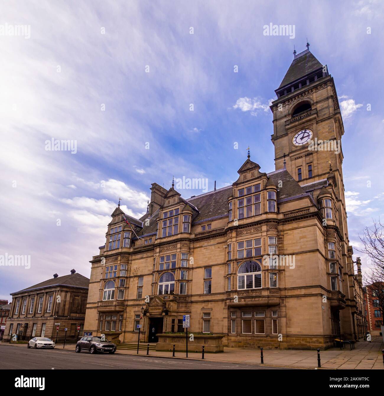 Wakefield Rathaus Fassade. Wakefield. West Yorkshire. Großbritannien Stockfoto